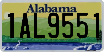 AL license plate 1AL9551