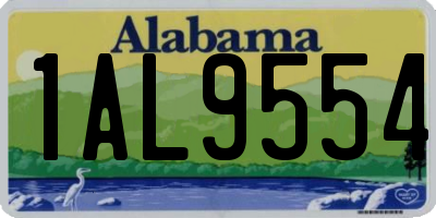 AL license plate 1AL9554