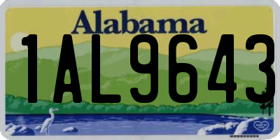 AL license plate 1AL9643
