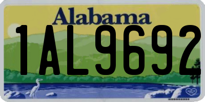 AL license plate 1AL9692