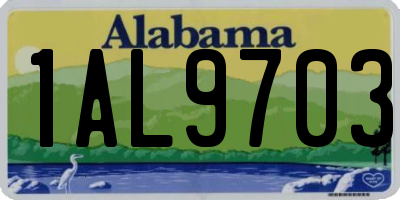 AL license plate 1AL9703