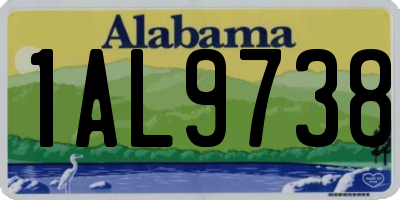 AL license plate 1AL9738