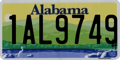 AL license plate 1AL9749