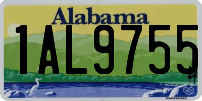 AL license plate 1AL9755