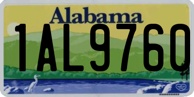 AL license plate 1AL9760