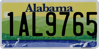 AL license plate 1AL9765