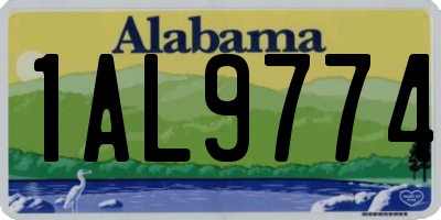 AL license plate 1AL9774