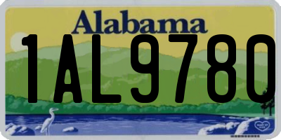 AL license plate 1AL9780