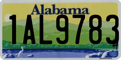 AL license plate 1AL9783