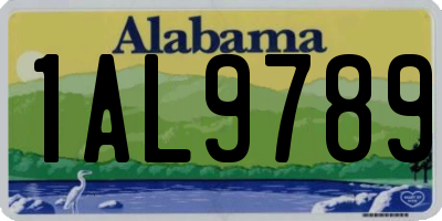 AL license plate 1AL9789