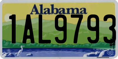 AL license plate 1AL9793
