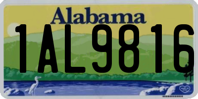 AL license plate 1AL9816