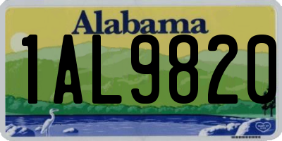 AL license plate 1AL9820