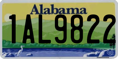 AL license plate 1AL9822