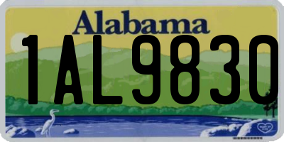 AL license plate 1AL9830
