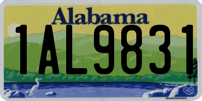 AL license plate 1AL9831