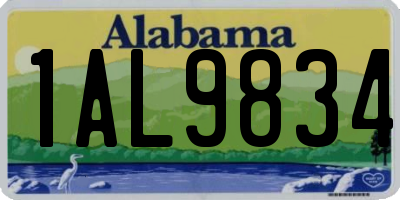 AL license plate 1AL9834