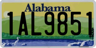 AL license plate 1AL9851