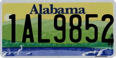 AL license plate 1AL9852
