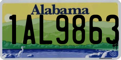 AL license plate 1AL9863