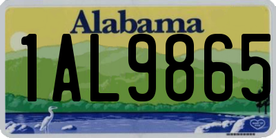 AL license plate 1AL9865