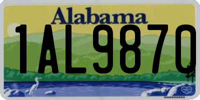 AL license plate 1AL9870