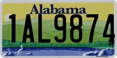 AL license plate 1AL9874