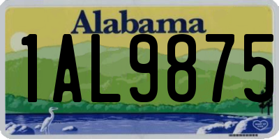 AL license plate 1AL9875