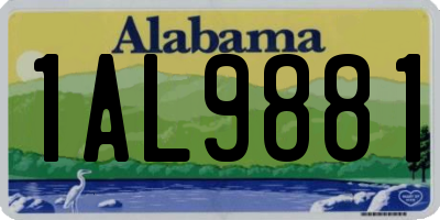 AL license plate 1AL9881