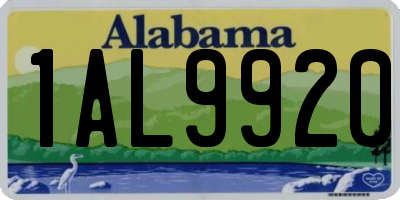 AL license plate 1AL9920