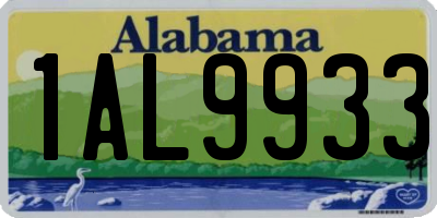AL license plate 1AL9933