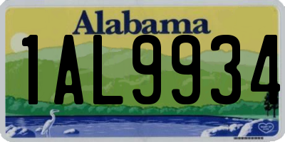 AL license plate 1AL9934