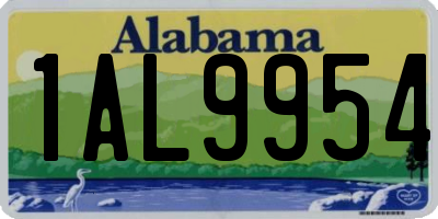 AL license plate 1AL9954