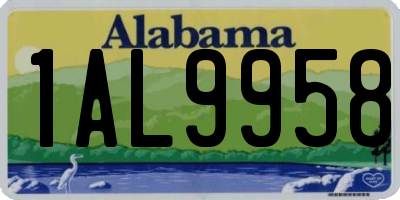 AL license plate 1AL9958