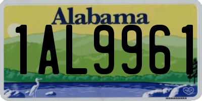 AL license plate 1AL9961