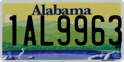 AL license plate 1AL9963