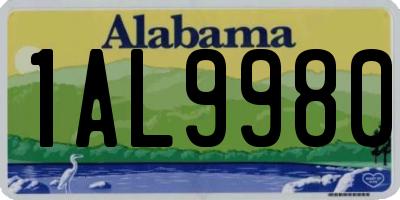 AL license plate 1AL9980