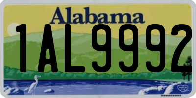 AL license plate 1AL9992