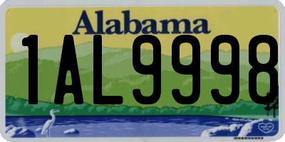 AL license plate 1AL9998