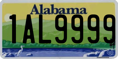 AL license plate 1AL9999