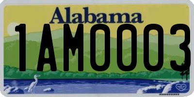 AL license plate 1AM0003