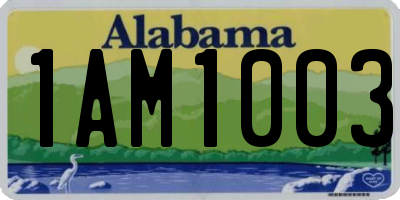 AL license plate 1AM1003