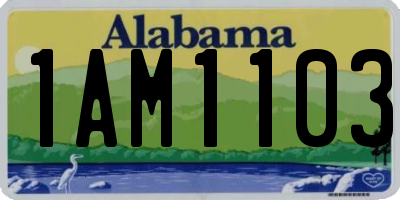 AL license plate 1AM1103