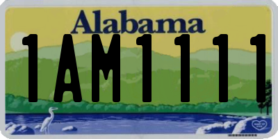 AL license plate 1AM1111