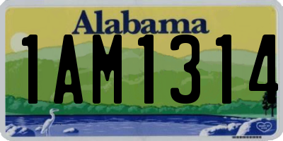 AL license plate 1AM1314