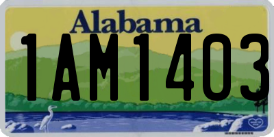 AL license plate 1AM1403