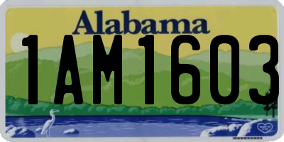 AL license plate 1AM1603