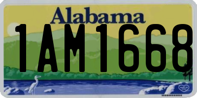 AL license plate 1AM1668
