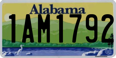 AL license plate 1AM1792