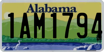AL license plate 1AM1794